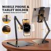 Height Adjustable Desktop Phone Tablet Holder Multi-Angle Long Arm Tablet Bracket  Bed Use