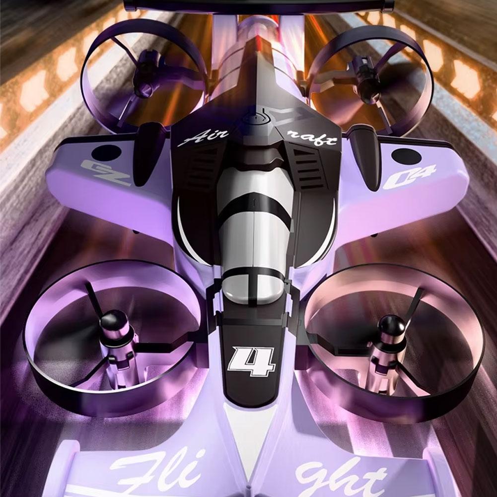 CZ04 2-in-1 Land-Air Dual-Use RC Quadcopter Drifting Toy Car 2.4G Remote Control Drone Model with 360 Rotation for Aircraft Toys