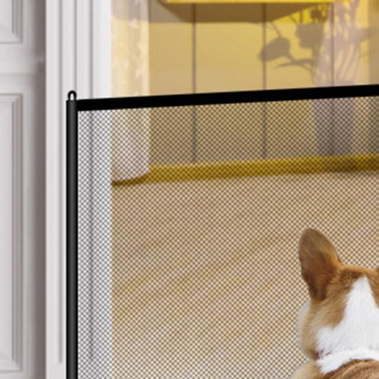 Mesh Dog Gate Portable Indoor Safety Mesh Gates for Kids Toddlers Pets No Drilling Baby Puppy Fence Guard for Doorways Walls Stairwells