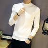 Men's Mid-Neck Knitted Sweaters - Thick Base Layer Slim Fit, Half High Neck, Long Sleeve for Spring & Autumn