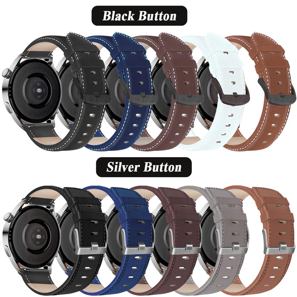 22mm Watch Straps For Huawei Watch GT3 Pro 46mm GT 2/3 SE/Pro/2E/GT2 46mm Leather Wrist Band GT2e Watch 4 Pro Bracelet Watchband