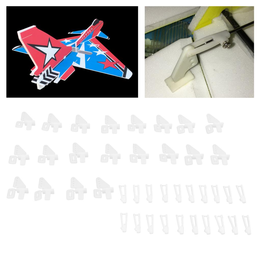 20 Sets 4 Hole Control Horns Clevis Kit KT Rudder Angle for RC Airplane Foam Fixed Wing Aircraft