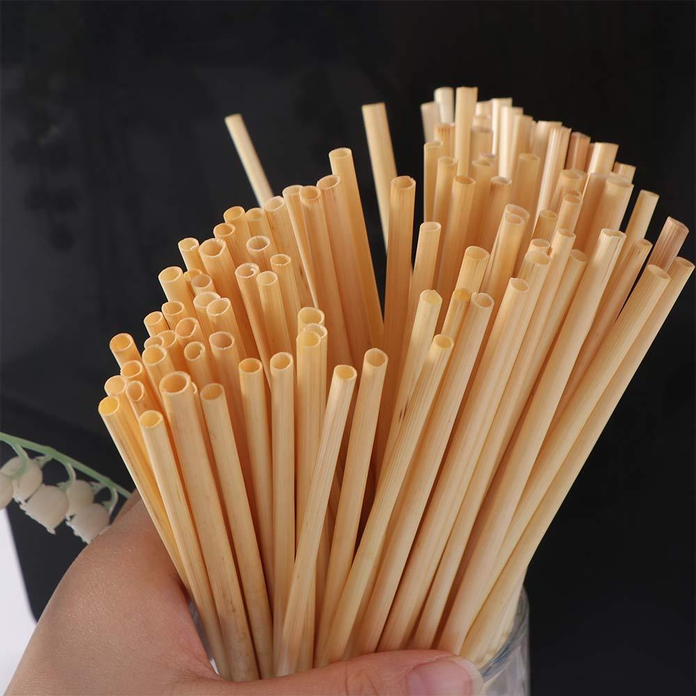 100Pcs 20cm Wheat Drinking Straws Eco-Friendly Natural Environmentally Straws Portable Disposable Degradable Straws Bar