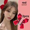 Korean Black Red Big Bow Hair Clip For Women Girls Elegant Long Chiffon Ribbon Hairpins Barrette Hair Accessories Gifts