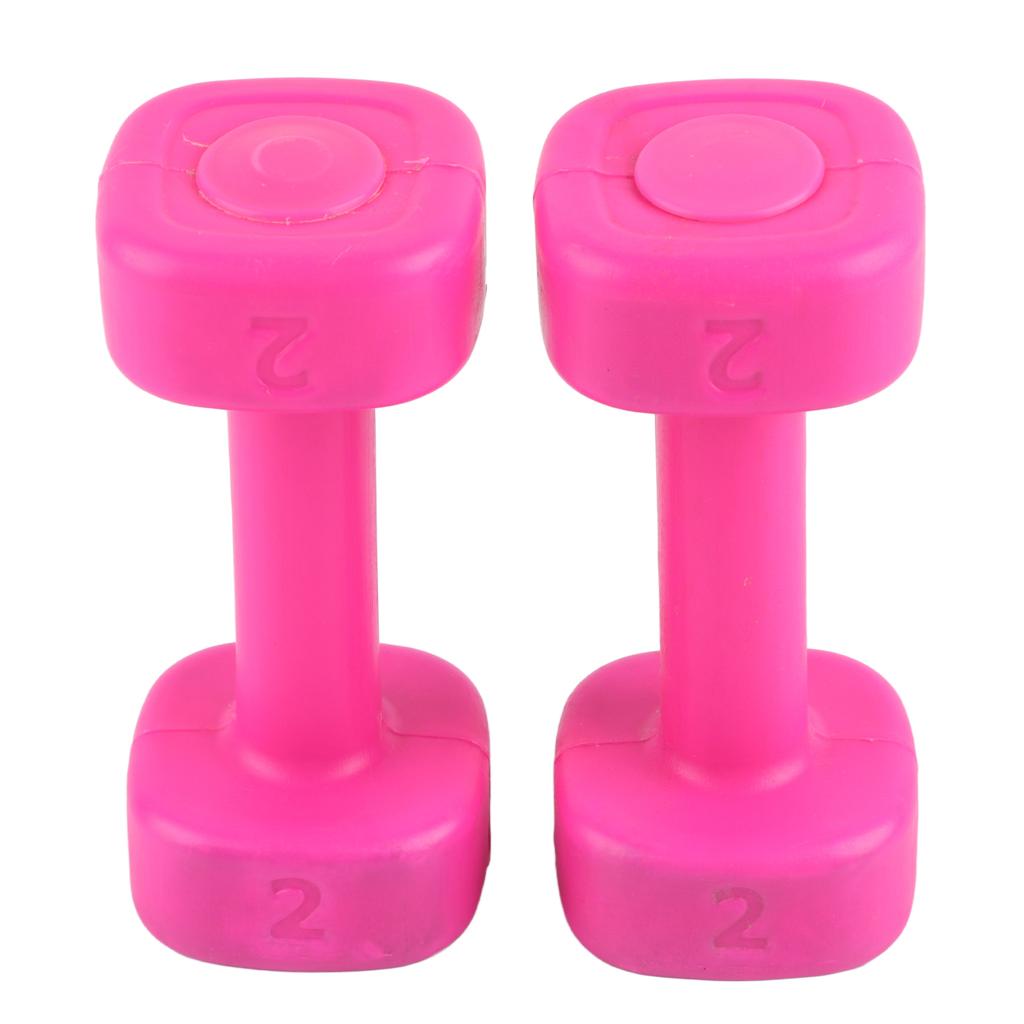 2 шт. 4 фунта Гантели Фитнес Тяжелая атлетика Бодибилдинг Йога Спорт Оборудование для похудения Розово-красный