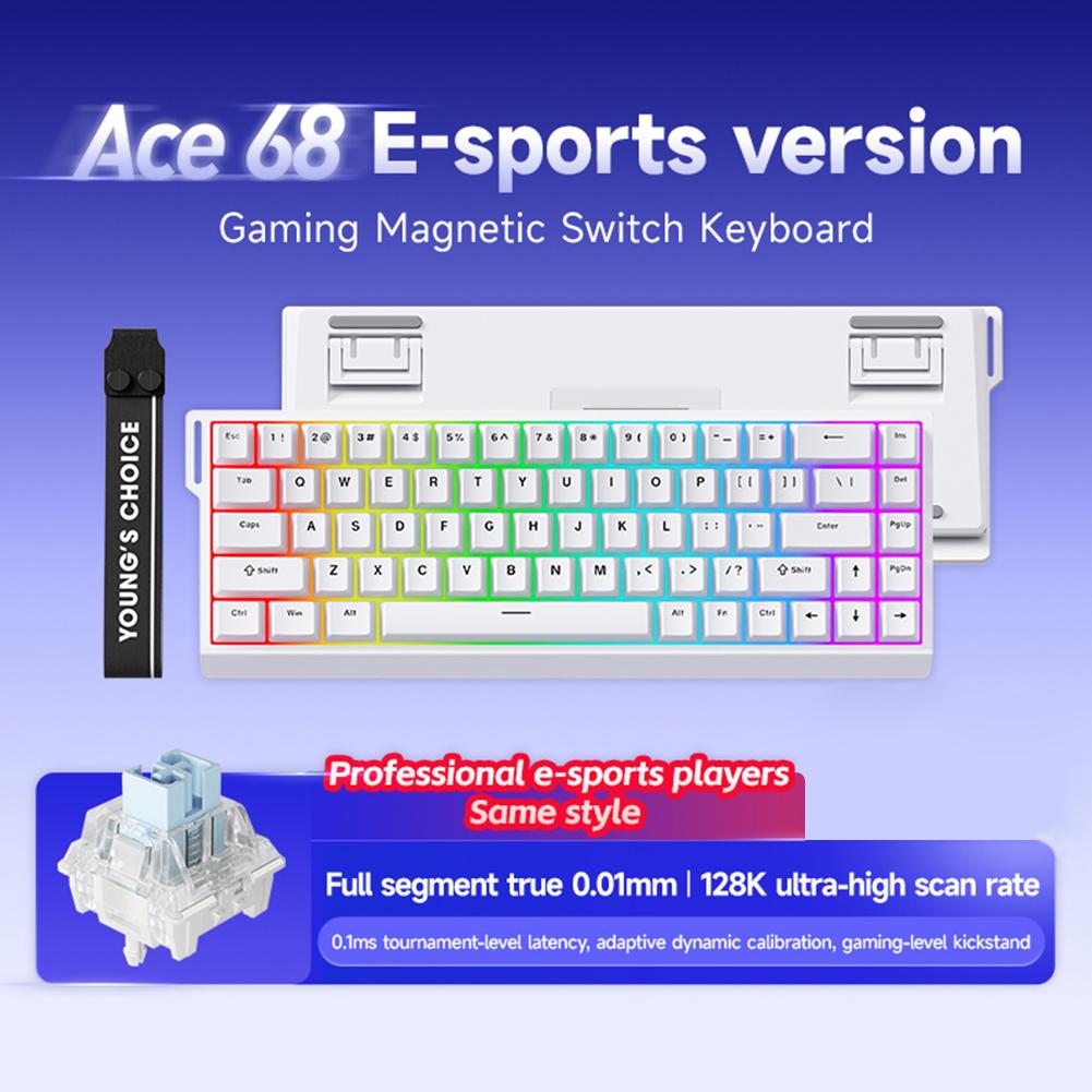 ACE 68 Магнитная механическая клавиатура E-sports Клавиатура с быстрым откликом 0,01 мм 68 клавиш Частота опроса 128K Игровая клавиатура