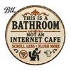 Bathroom Wall Decorations for Men Vintage Rustic Metal Tin Sign, 8 Inch Round Hanging Distressed Iron Plaque Restroom Plaque, Retro Funny Farmhouse