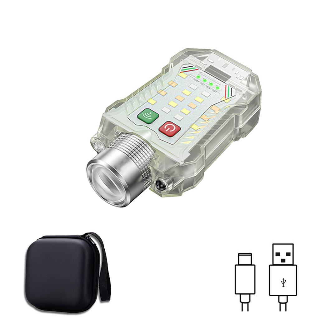 Mini Portable LED Flashlight with Motion Sensor Headlight 8 Modes USB Rechargeable Pen Clip Pocket Torch Outdoor Emergency Light