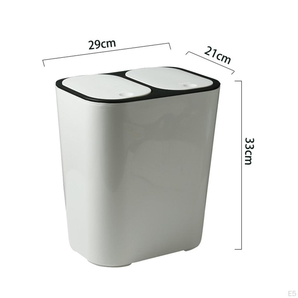 Dry and Wet Separation Kitchen Trash Can Rectangular 12 Liter/3 Gallon Capacity Bathroom Wastebasket