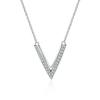 Fashion V Letter Moissanite Pendant Necklace For Women 100% 925 Silver GRA Moissanite Necklace Birthday Anniversary Gift Jewelry