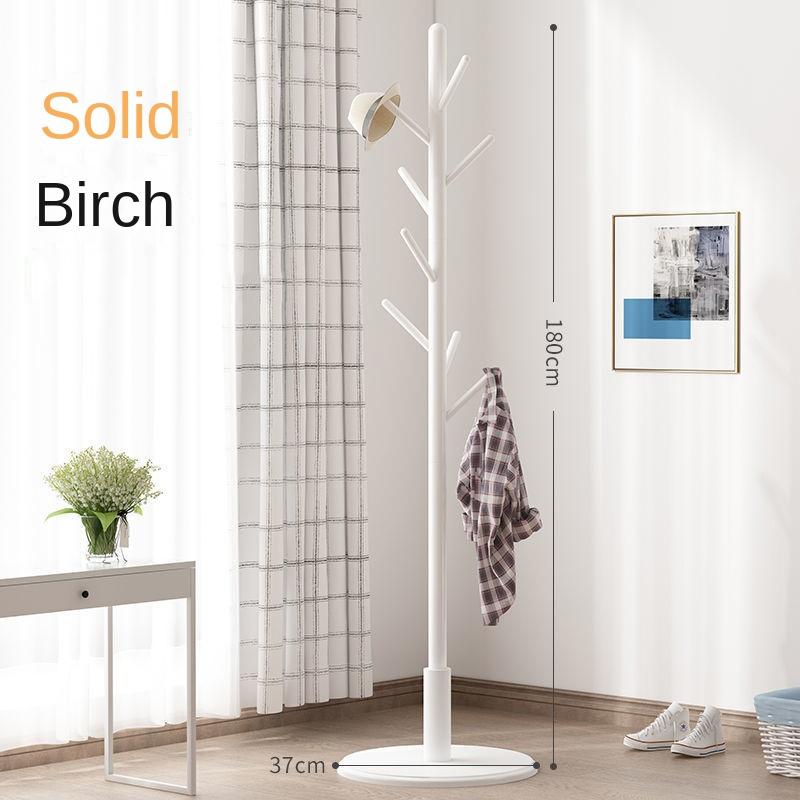 Solid Wood Furniture Standing Coat Rack Vertical Floor Hanger Household Simple Wardrobes Bedroom Dormitory Hanger Clothes Rack