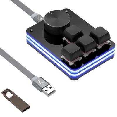 Geekria USB мини 4 клавиши ручка механическая игровая программируемая макро функция RGB тихая красная ось механическая совместимая с Windows и Mac + клавиатура,