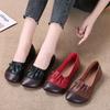 Plus Size Shoes for Women Soft Leather Retro Shallow Single Shoes Casual Women's Loafers Slip On Fashion All-match Women Shoes