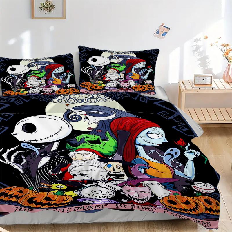 3Pcs Nightmare Before Christmas Bedding Sets For All Sizes New 3D Printed Bed Cover Comforter Duvet Cover Pillowcase Bedroom Decoration