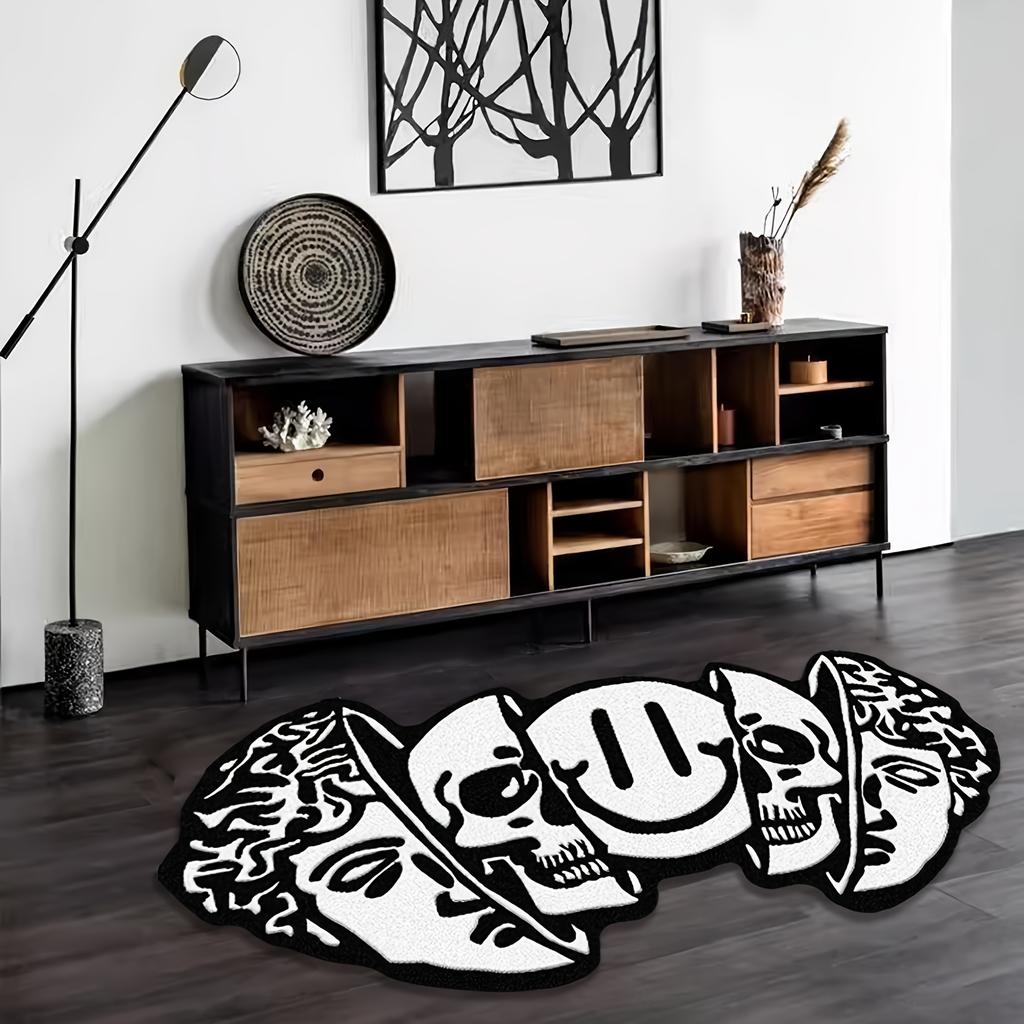 Creative Skull-Shaped Floor Mat Is Non-Slip And Dirt-Proof. Home Decoration Carpet In Living Rooms, Bedrooms, Entrance