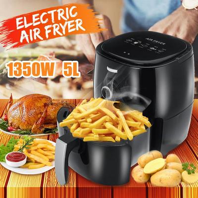 Многофункциональная аэрофритюрница 5 л 1350 Вт для приготовления курицы без масла, аэрофритюрница для здоровья, пиццеварка с таймером, электрическая фритюрница