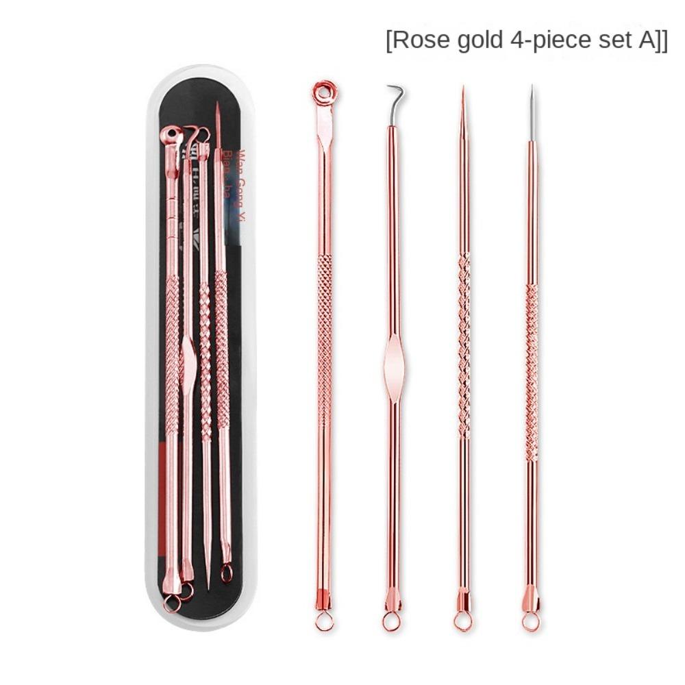 Очиститель Уход за лицом Игла от акне 4x Набор инструментов для удаления черных точек Удаление прыщей Пинцет для удаления черных точек