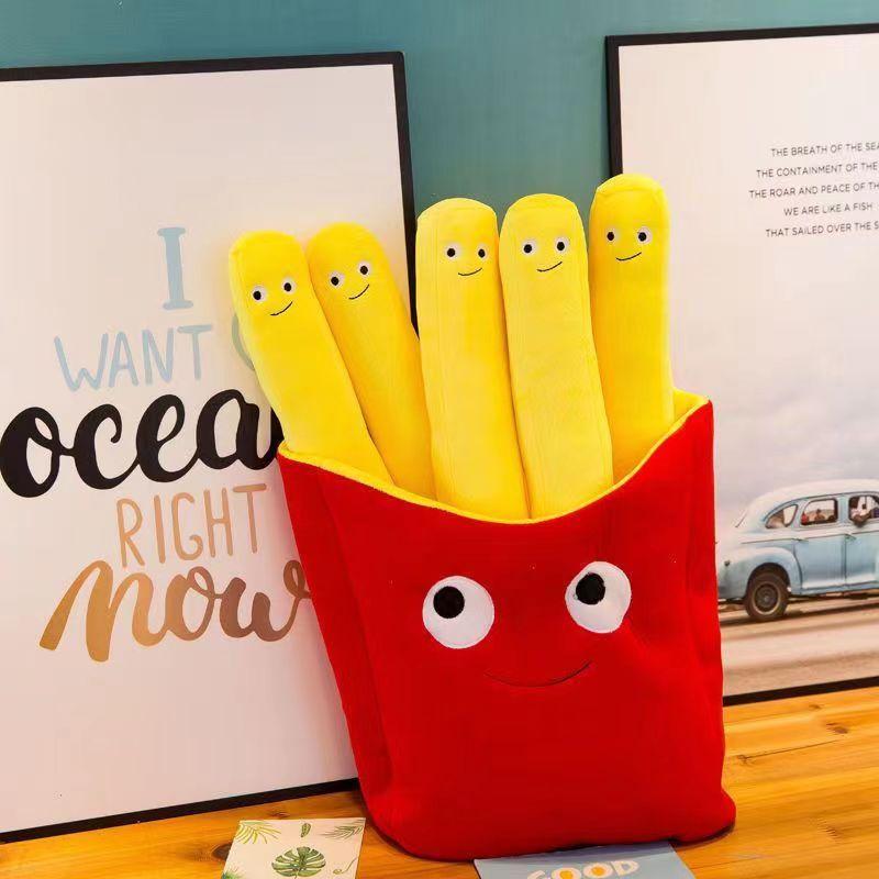 Adorable Fast Food Plush Toy set, Burger, Pizza and Fries, Soft Fluffy Figure, Home Decoration, Christmas/Birthday Gift