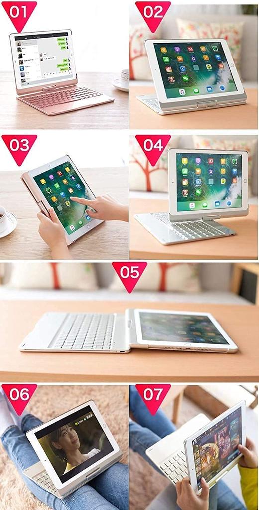 Rotating Keyboard Case for 2022 iPad 2025 iPad with Touchpad and Compatible with iPad 10 and with Trackpad and Silver 360-Degree (10th Generation) /