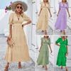 New Women'S Clothing Daily Temperament Elegant Casual Pure Desire Sexy Printed Jumpsuit Long Skirt Light Dress High-End Party Dress