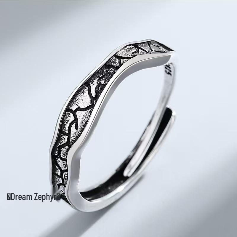 Men's Adjustable Retro Hip-Hop Index Finger Ring - Open, All-Match Single Trend Ring