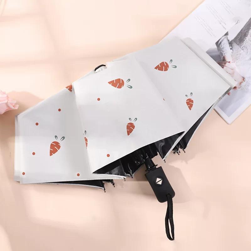 Large Quantity of Automatic Black-Coated Sun Umbrellas for Sun Protection and Shading, 70% off Umbrellas with Custom Logo for Gifts and Advertising