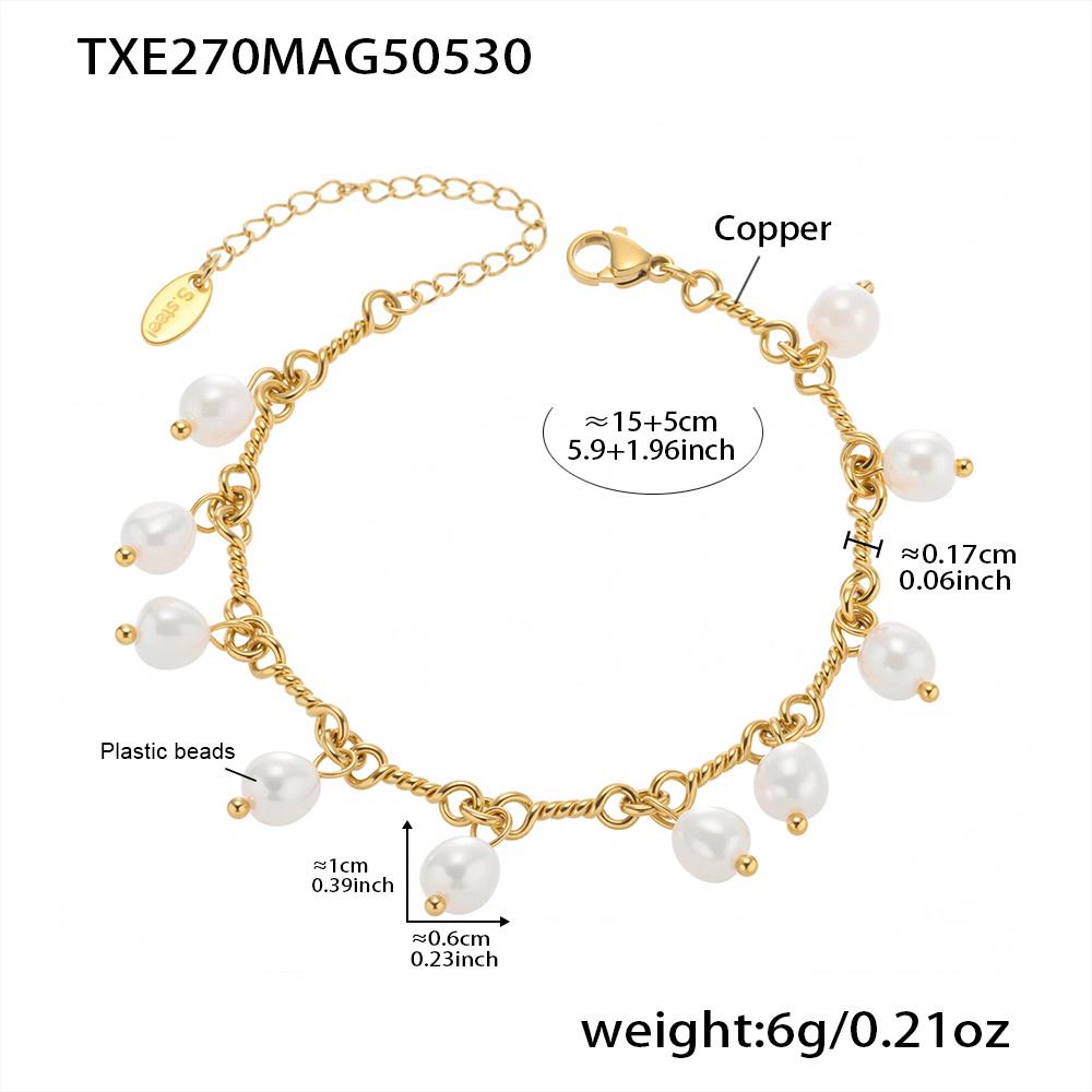 Бохо Ожерелье и Браслет в Тон из Латуни с Покрытием из 18-каратного Золота с Подвесками из Пластиковых Бусин в Виде Множества Сердец Ожерелья Браслеты для Женщин