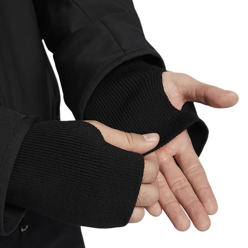 Nike Однотонная куртка на молнии с капюшоном, шнурком и длинными рукавами. Мужская верхняя одежда черного цвета DV7465-010