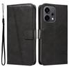 Для Oppo Reno14 5G (Китай)/Oppo Reno14 F 5G/Oppo Reno14 5G (Глобальный) Кошелек-чехол Т-образные линии Кожаный чехол для телефона Подставка - Черный