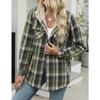 Winter Coats Woman Woolen Blend Pocket Jacket Autumn Casual Plaid Retro Plush Hooded Long-sleeved Loose Coat Outerwear