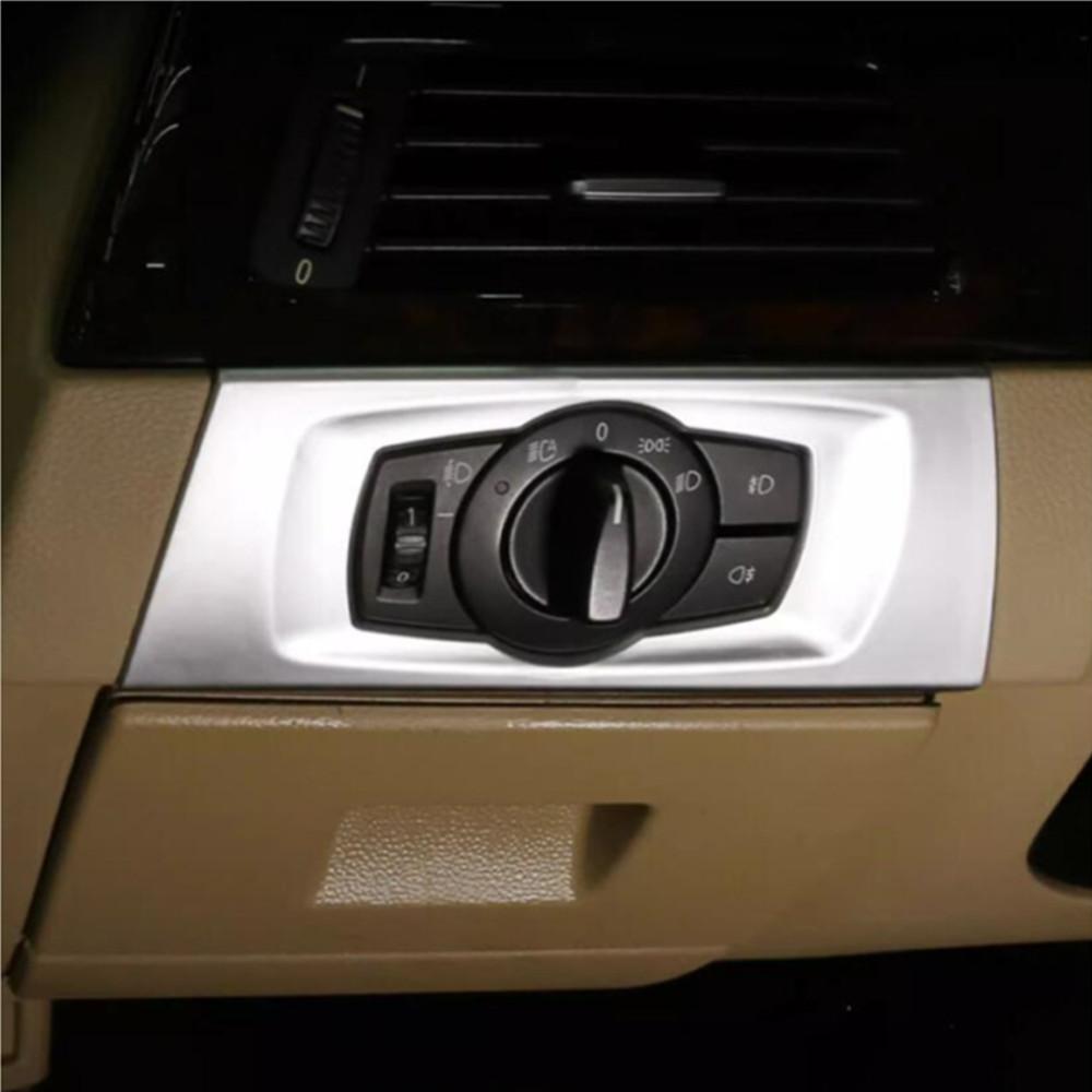YAQP6 For BMW 3 Series E90 E92 E93 2005-12 ABS Car Styling Headlight Switch Button Frame Trim Cover Stickers Auto Interior Accessories