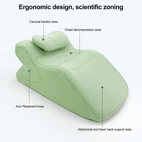 Wedge Prone Pillow Memory Foam Leg Wedge Ergonomic Back Neck Pain Relief Support Cushion with Removable Cover for Sitting Up Lying Reading