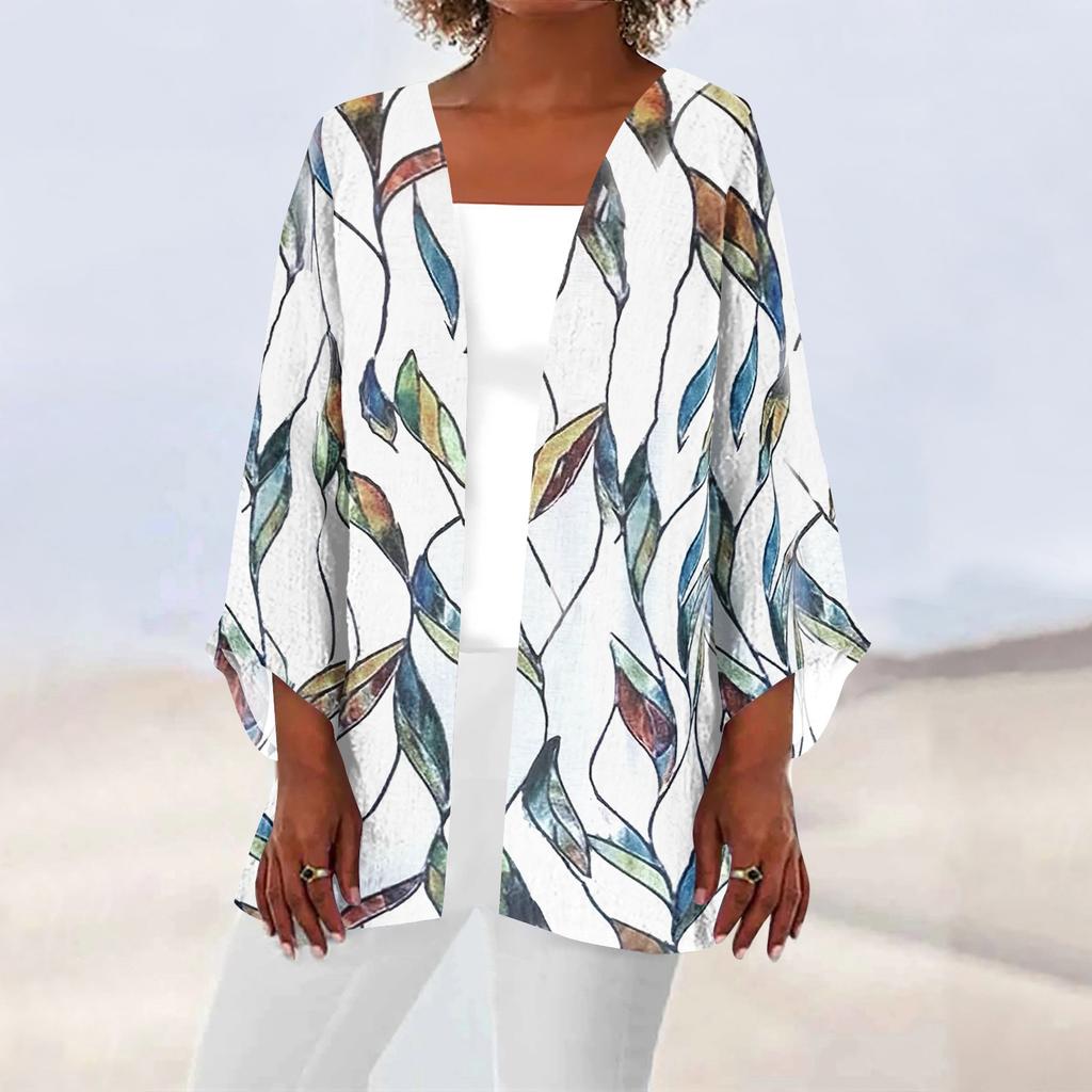 Женская повседневная модная легкая куртка средней длины с принтом, кардиган