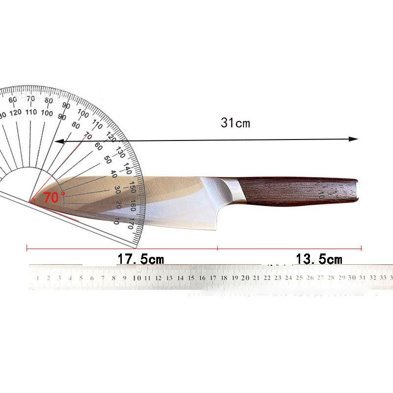 7 Inch Santoku Knife Wenge Handle L2 Powder Steel Blade Sharp Chefs Cleaver Slicing Kitchen Knives For Cutting Vegetables Meat