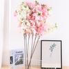 3PCS Artificial Long Stem Flower Cherry Blossom Branches 100cm Fake Silk Bouquet Faux Cherry Blossom Flowers Arrangements for Party Home Wedding Decor