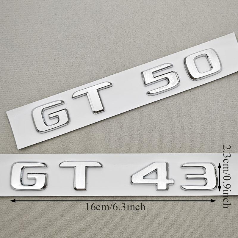 3D ABS Хром Буквы Логотип Автомобиля GT43 GT50 GT53 GT63 Значок Шильдик Наклейка Для Mercedes Benz AMG Серии GT Задняя Маркировка Аксессуары