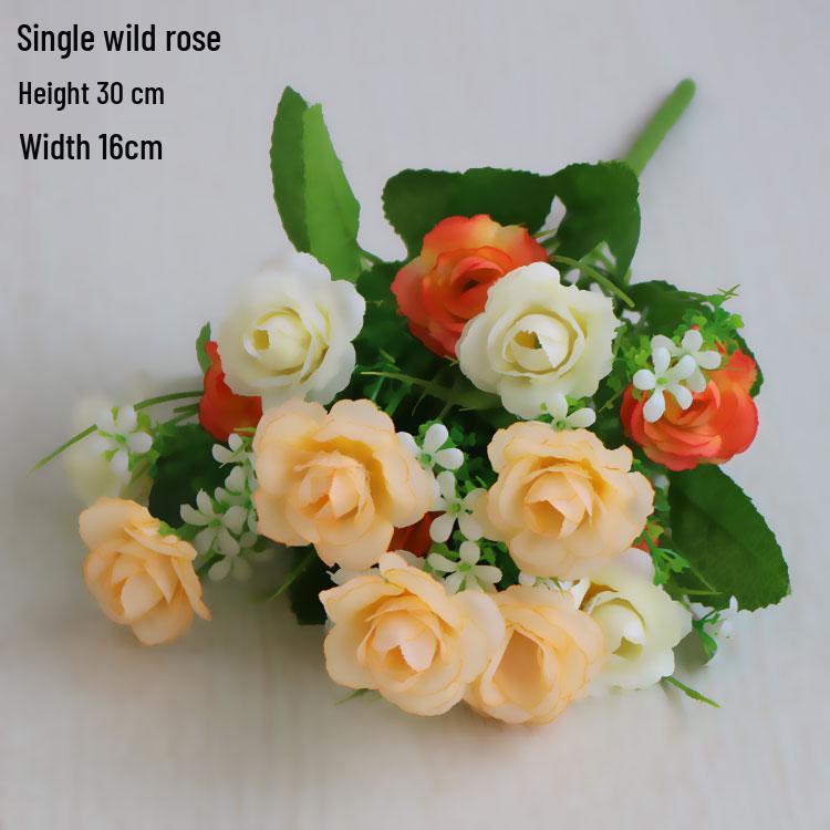 Silk Fake Flower Bouquet for Living Room or Dining Table Decor - Plastic Dried Flower Bonsai Ornaments