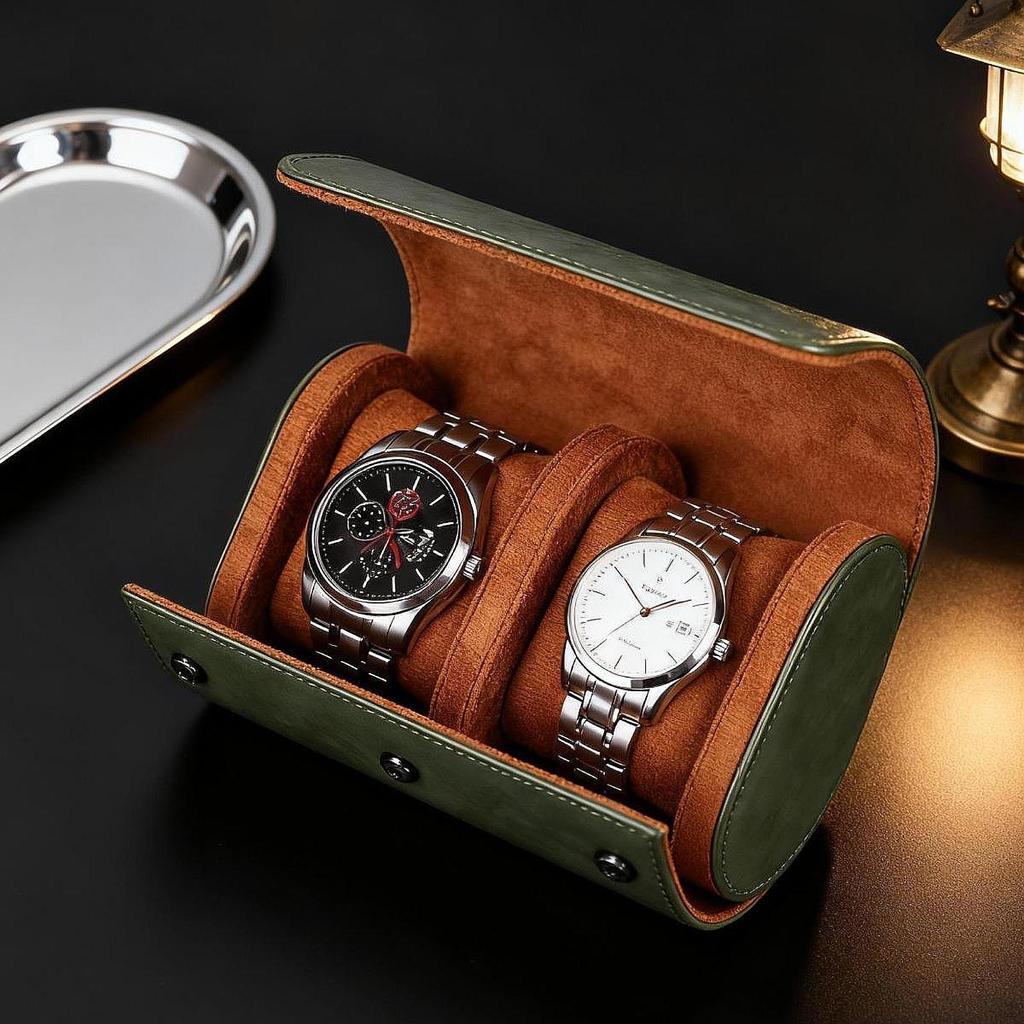 Дисплей для часов из ПУ кожи, многофункциональный органайзер-ролл для надежного хранения