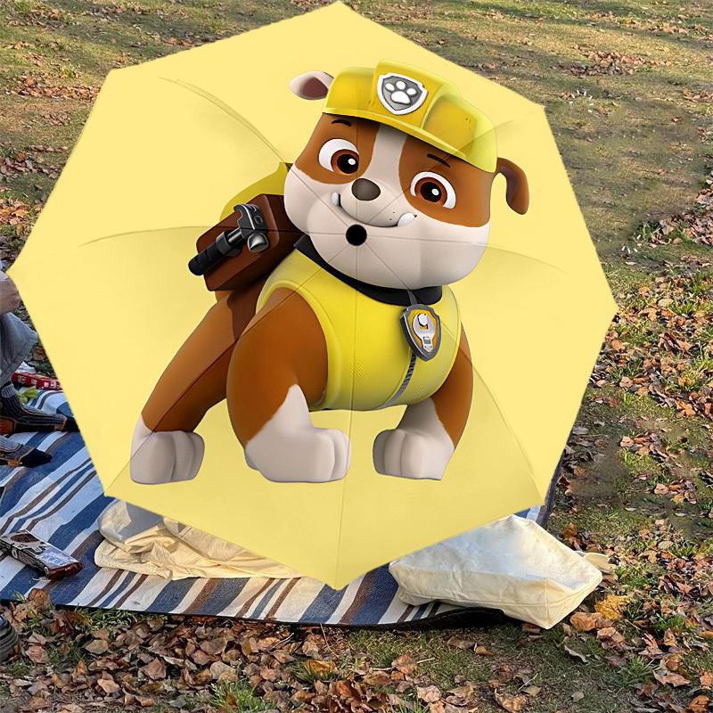 1PC paw patrol rubble Umbrella-8-Rib Reinforced, Automatic Open, Lightweight & Durable, Cute Fashion Accessory for Outdoor, Beach or Casual Use, Beach