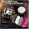 Full Face Respirator Gas Mask, Gas Mask, Suitable for Smoke Chemistry, Painting, Tactics - Survival Belt Activated Carbon Filter