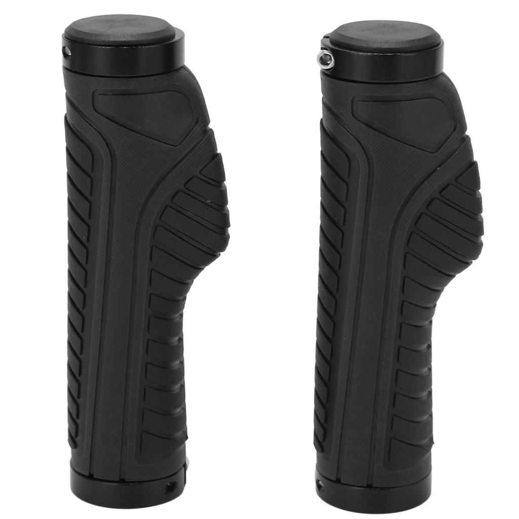 1 Pair Anti Slip Bike Handle Grip Rubber Bicycle Handlebar Grips Cover for Road Mountain BikesBlack