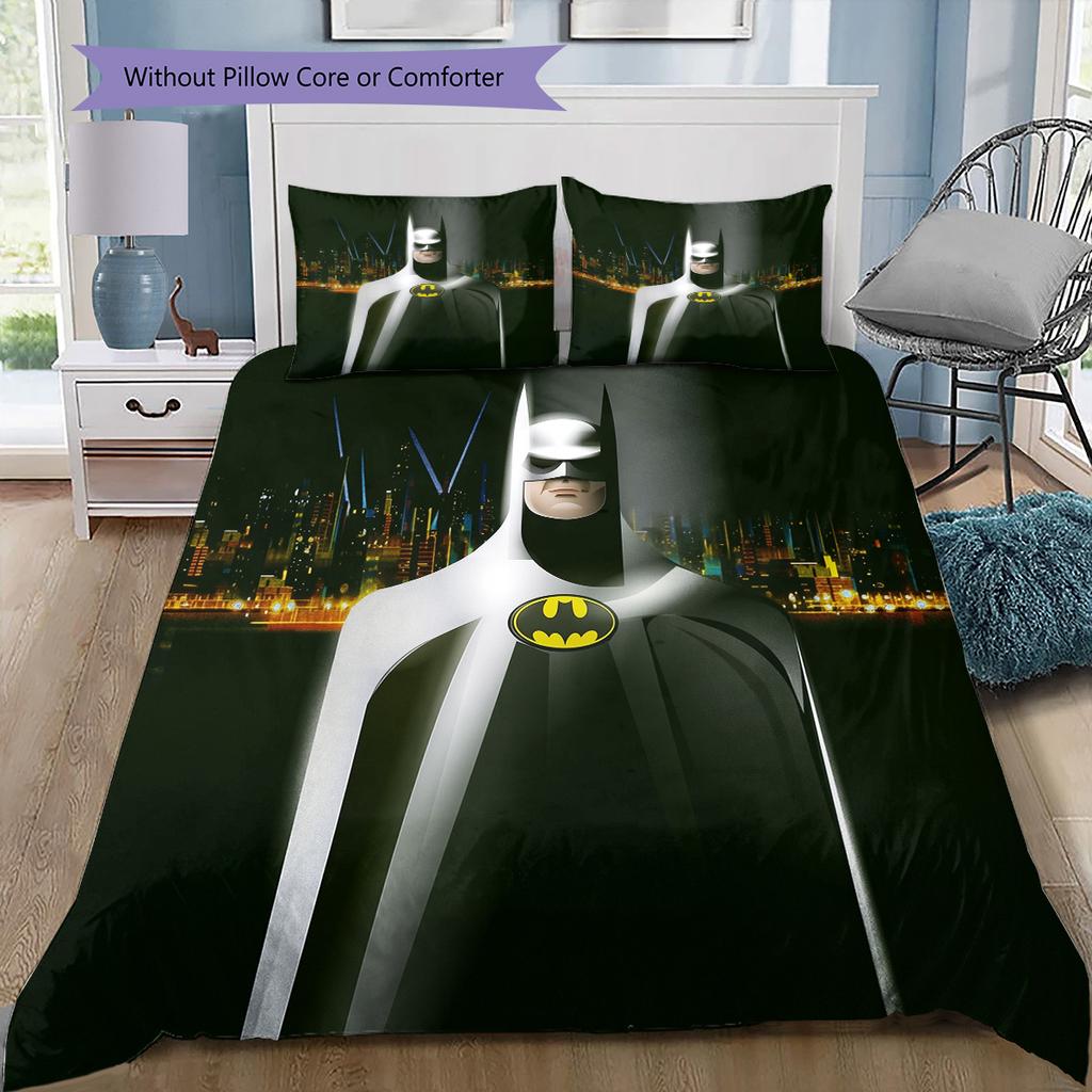 Batman Front View Bedding Set, 1 Duvet Cover & 2 Pillowcases, Home Bedroom, Ideal Gift