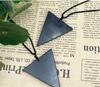 Shungite Inverted Triangle Pendant for Gift Healing Crystal Feng Shui Natural Home Decoration Polished