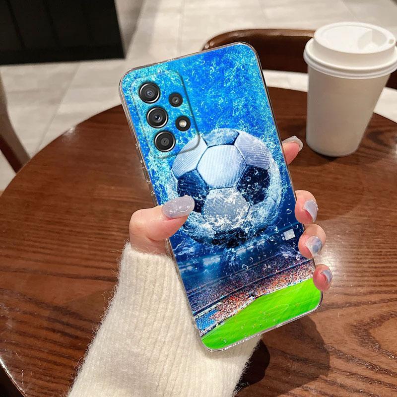 Футбольное поле Футбольный мяч Прозрачный чехол для телефона Для Samsung Galaxy A56 A57 A37 A55 A54 A36 A35 A26 A25 A16 A17 A07 A52 A34 A53 Чехол