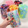 100PCS Colorful Basic Nylon Ealstic Hair Ties for Girls Ponytail Hold Scrunchie Rubber Band Kids Basic Hair Accessories