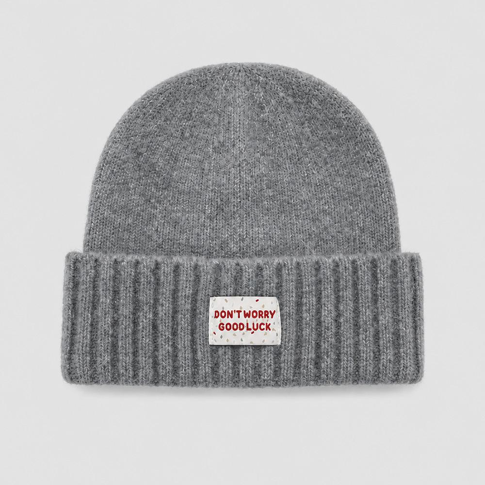 Winter knitted hat, piled and thickened, small face, warm, cold and windproof, cold hat, solid color versatile fashion wool hat