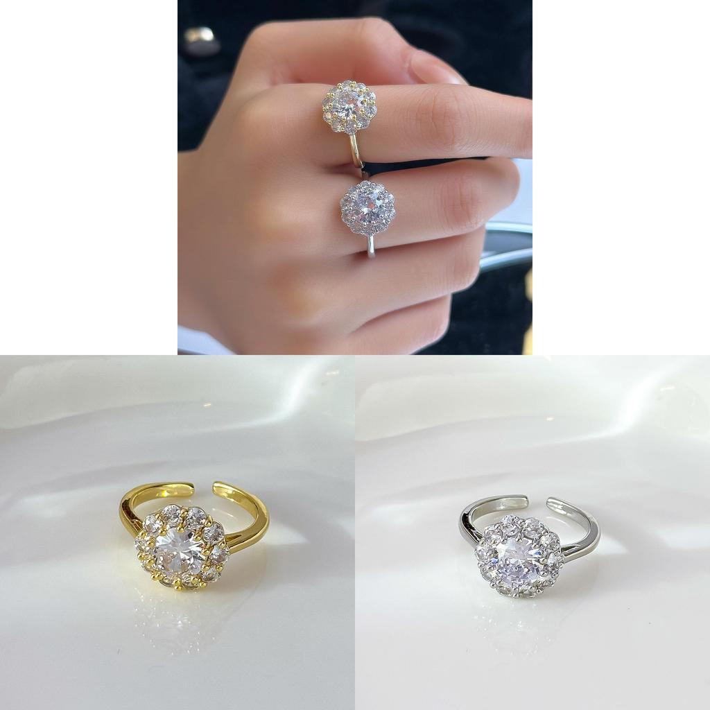 Copper Geometric Ring With Zircon Embellishments Perfect For Everyday Wear