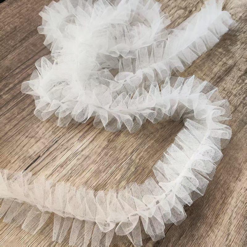 3D Плиссированное Сетчатое Кружево для DIY Женской Одежды: Платье для куклы, Шарф, Шляпа, Декорация-Зонтик – Доступны разные цвета.
