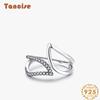 Tancise Classic 925 Sterling Silver Zircon Ring Ladies Jewelry Wedding Promise Party Gift