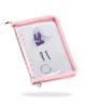 Axta Axta Storage Acrylic Stand 6 10 Pocket Popular Portable Case, File, Binder, A5, Holes, Refills, Goods, (Pink)